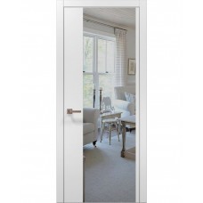 Двері Папа Карло PLATO PL-13 Білий матовий, кромка алюміній срібло
