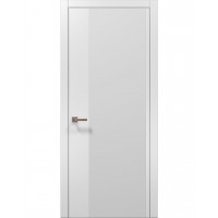 Двері Папа Карло PLATO PL-13 Білий матовий, кромка алюміній срібло
