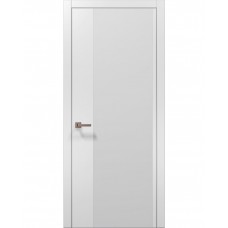 Двері Папа Карло PLATO PL-13 Білий матовий, кромка алюміній срібло