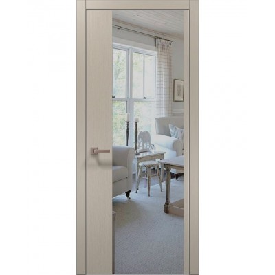 Двері Папа Карло PLATO PL-13 Дуб кремовий, кромка алюміній срібло