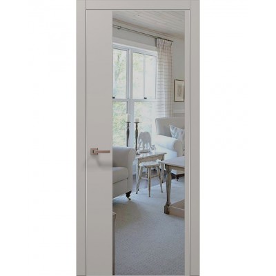 Двери Папа Карло PLATO PL-13 Светло серый супермат, кромка алюминий серебро