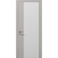 Двері Папа Карло PLATO PL-13 Світло сірий супермат, кромка алюміній срібло