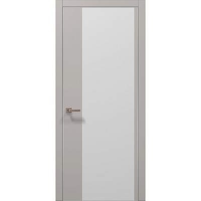 Двери Папа Карло PLATO PL-13 Светло серый супермат, кромка алюминий серебро