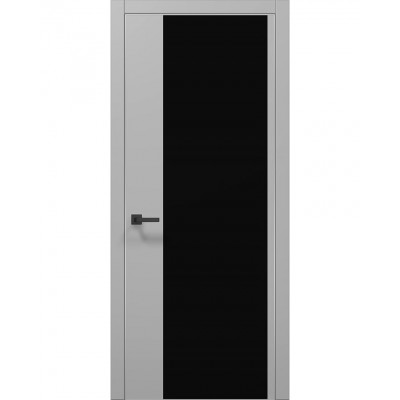 Двері Папа Карло PLATO PL-13 Сірий матовий, кромка алюміній срібло