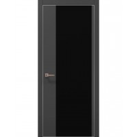 Двері Папа Карло PLATO PL-13 Темно сірий супермат, кромка алюміній срібло