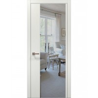 Двері Папа Карло PLATO PL-13 Ясен білий, кромка алюміній срібло