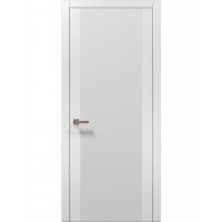 Двері Папа Карло PLATO PL-14 Білий матовий, кромка алюміній срібло