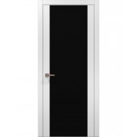 Двері Папа Карло PLATO PL-14 Білий матовий, кромка алюміній срібло