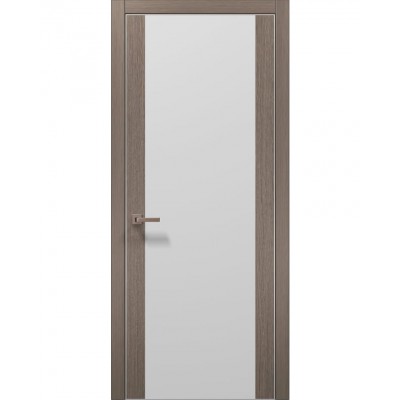 Двері Папа Карло PLATO PL-14 Дуб сірий, кромка алюміній срібло