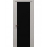 Двери Папа Карло PLATO PL-14 Светло серый супермат, кромка алюминий серебро