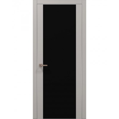 Двері Папа Карло PLATO PL-14 Світло сірий супермат, кромка алюміній срібло