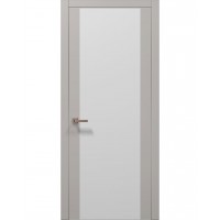 Двери Папа Карло PLATO PL-14 Светло серый супермат, кромка алюминий серебро