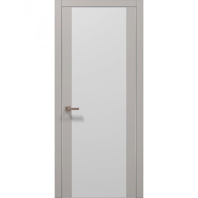 Двері Папа Карло PLATO PL-14 Світло сірий супермат, кромка алюміній срібло