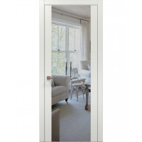 Двері Папа Карло PLATO PL-14 Ясен білий, кромка алюміній срібло