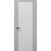 Двери Папа Карло PLATO PL-14 Серый матовый, кромка алюминий серебро