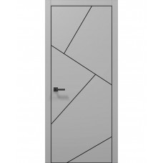 Двері Папа Карло PLATO PL-15 Сірий матовий, кромка алюміній чорний