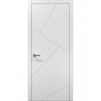 Двері Папа Карло PLATO PL-15 Білий матовий, кромка алюміній срібло