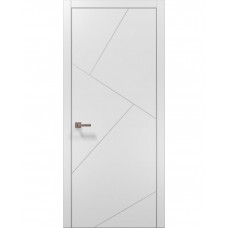 Двері Папа Карло PLATO PL-15 Білий матовий, кромка алюміній срібло