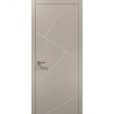 Двері Папа Карло PLATO PL-15 Дуб кремовий, кромка алюміній срібло