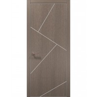 Двері Папа Карло PLATO PL-15 Дуб сірий, кромка алюміній срібло
