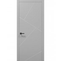 Двері Папа Карло PLATO PL-15 Сірий матовий, кромка алюміній срібло