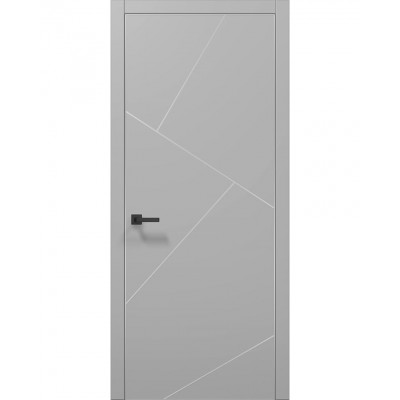 Двері Папа Карло PLATO PL-15 Сірий матовий, кромка алюміній срібло