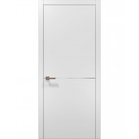 Двері Папа Карло PLATO PL-21 Білий матовий, кромка алюміній срібло