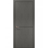 Двері Папа Карло PLATO PL-21 Бетон сірий, кромка алюміній чорний