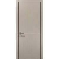 Двері Папа Карло PLATO PL-21 Дуб кремовий, кромка алюміній чорний