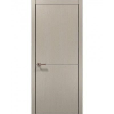Двері Папа Карло PLATO PL-21 Дуб кремовий, кромка алюміній чорний