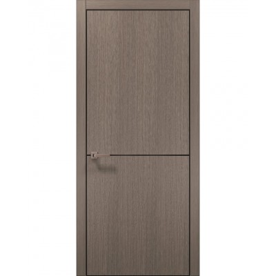 Двери Папа Карло PLATO PL-21 Дуб серый, кромка алюминий черный