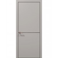 Двері Папа Карло PLATO PL-21 Світло сірий супермат, кромка алюміній чорний