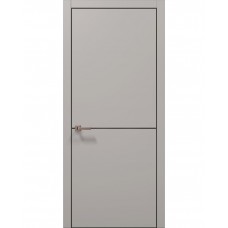 Двері Папа Карло PLATO PL-21 Світло сірий супермат, кромка алюміній чорний