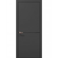 Двері Папа Карло PLATO PL-21 Темно сірий супермат, кромка алюміній чорний