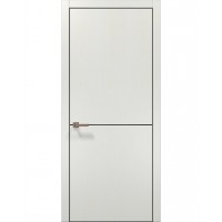 Двері Папа Карло PLATO PL-21 Ясен білий, кромка алюміній чорний