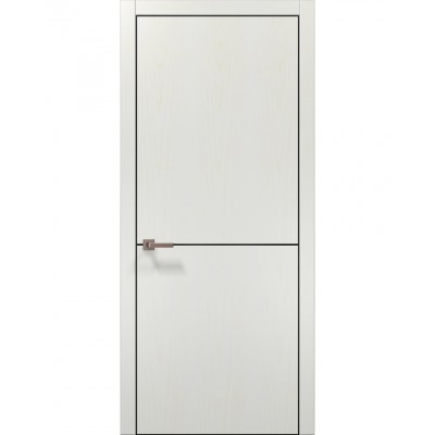 Двері Папа Карло PLATO PL-21 Ясен білий, кромка алюміній чорний