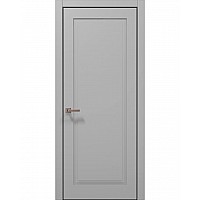 Двері Папа Карло STYLE ST-01 Сірий матовий, кромка алюміній чорний