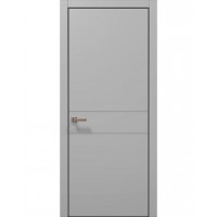 Двері Папа Карло STYLE ST-07 Сірий матовий, кромка алюміній чорний