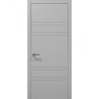 Двері Папа Карло STYLE ST-08 Сірий матовий, кромка алюміній сірий