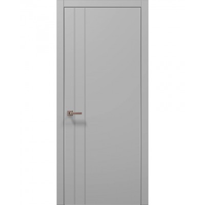 Двери Папа Карло STYLE ST-10 Серый матовый, кромка алюминий серый