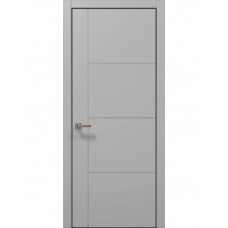 Двері Папа Карло STYLE ST-15 Сірий матовий, кромка алюміній чорний
