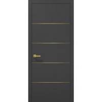 Міжкімнатні двері ПАПА КАРЛО Plato PL-02 Темно сірий супермат, кромка АВСЧ
