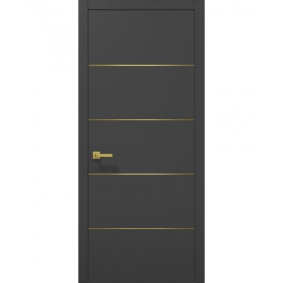 Двері Папа Карло PLATO PL-02 Темно сірий супермат, кромка АВСЧ