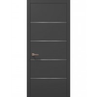 Міжкімнатні двері ПАПА КАРЛО Plato PL-02 Темно сірий супермат, кромка АВСЧ