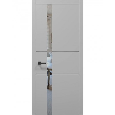 Двері Папа Карло PLATO PL-08 Сірий матовий, кромка АВСЧ
