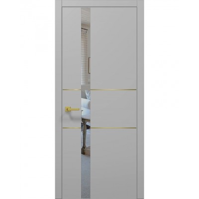 Двері Папа Карло PLATO PL-08 Сірий матовий, кромка АВСЧ