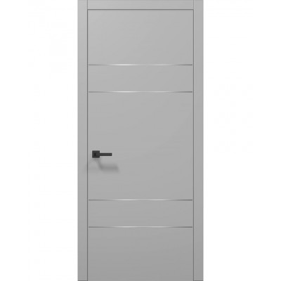 Двері Папа Карло PLATO PL-09 Сірий матовий, кромка АВСЧ