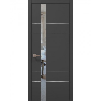 Двери Папа Карло PLATO PL-10 Темно серый супермат, кромка АВСЧ