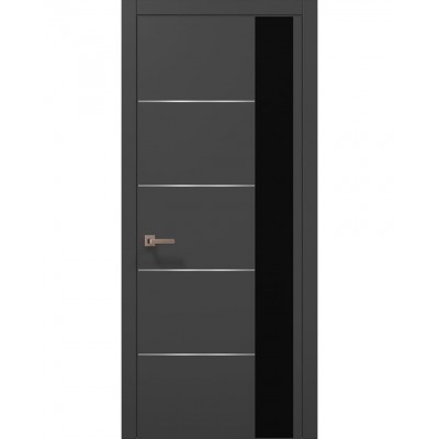 Двері Папа Карло PLATO PL-11 Темно сірий супермат, кромка АВСЧ