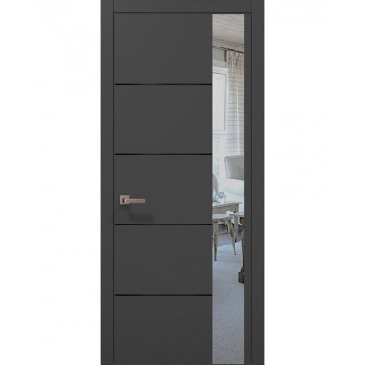 Двері Папа Карло PLATO PL-11 Темно сірий супермат, кромка АВСЧ